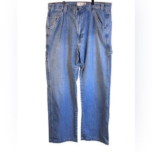 Levi Strauss & Co Authentic Signature Blue Denim Carpenter Jeans Size 36 x 32